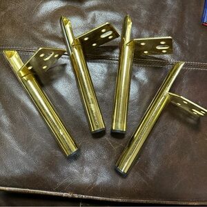 4PCS Metal Furniture Leg Replacement Couch Legs Cabinet‎ Feet （8 Inch, Gold)